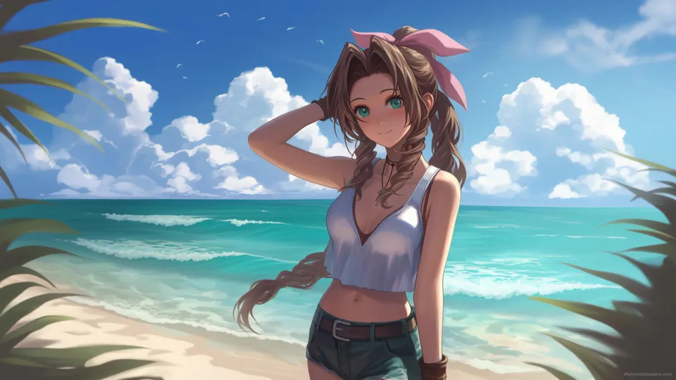 Aerith Gainsborough en la playa
