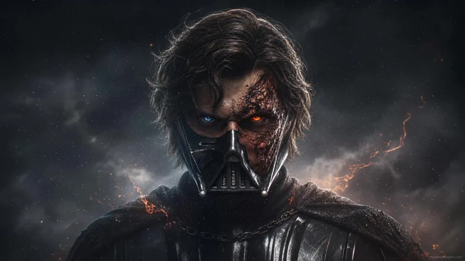Anakin Skywalker con máscara parcial