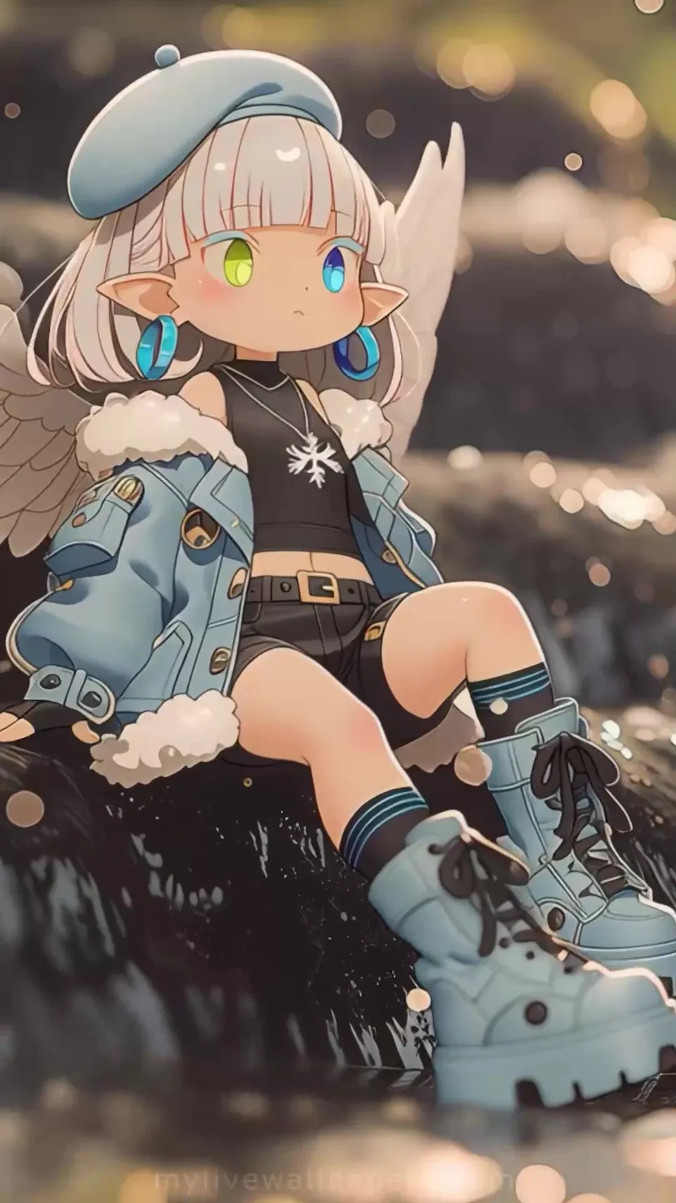 Chica de Anime con Alas de Ángel