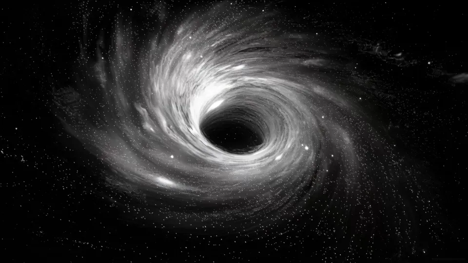 Remolino cósmico en blanco y negro