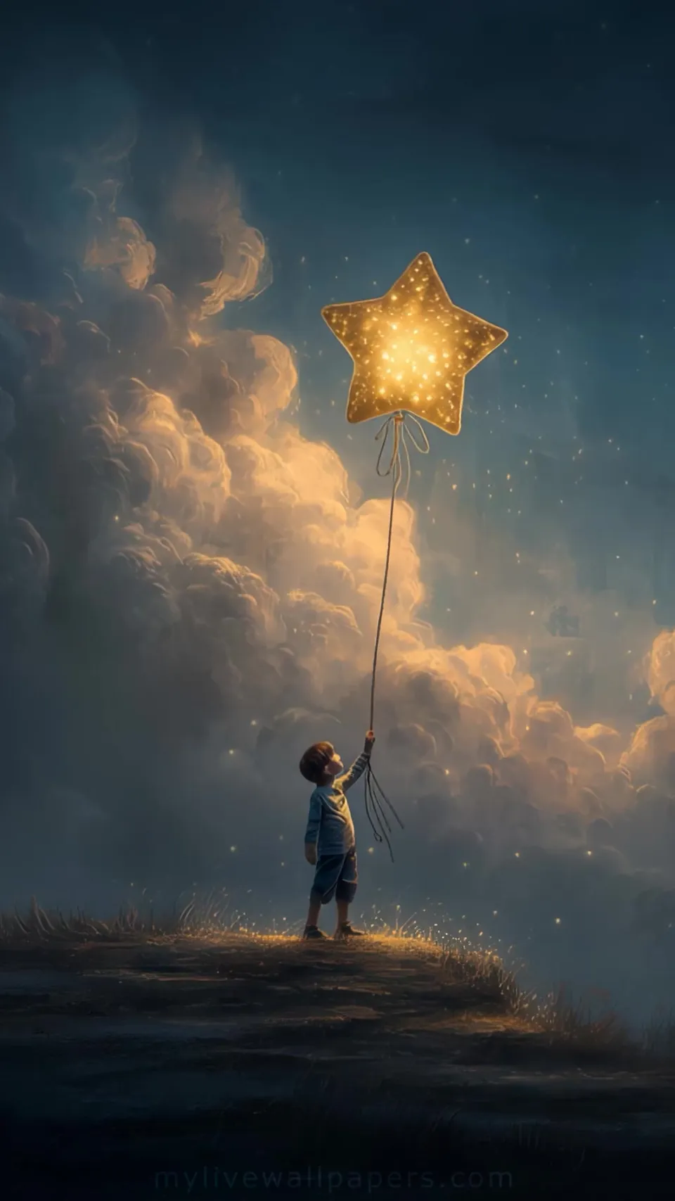 Niño con globo de estrella