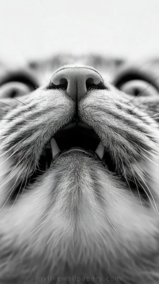 Primer plano de gato en blanco y negro