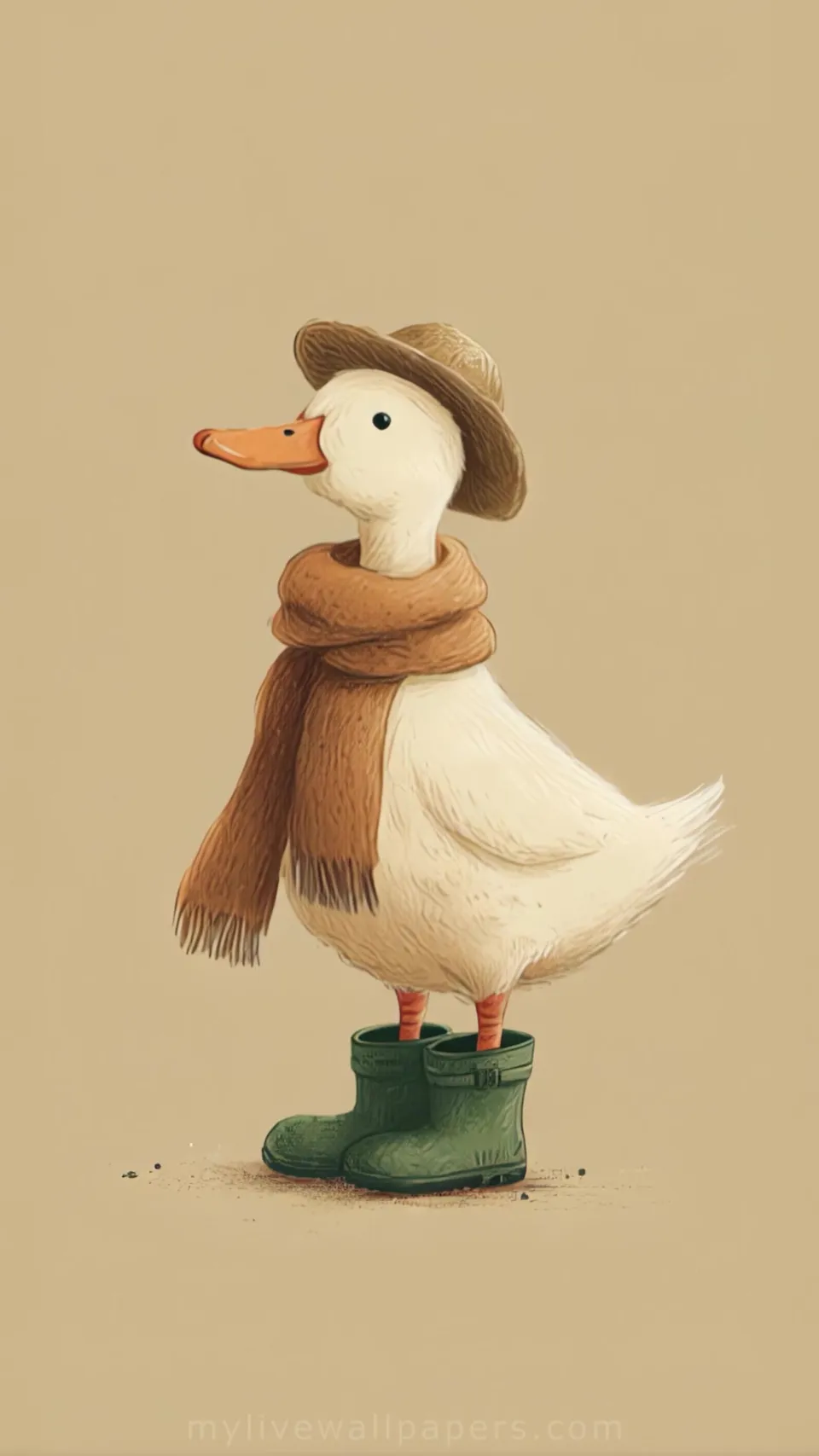 Pato con sombrero y bufanda