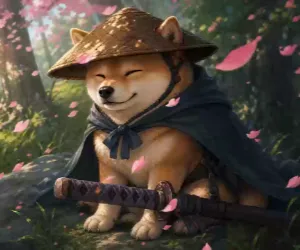 Perro Samurai con Sombrero Cónico