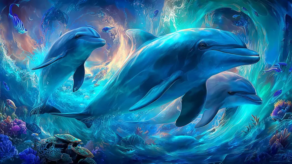Delfines en el Océano