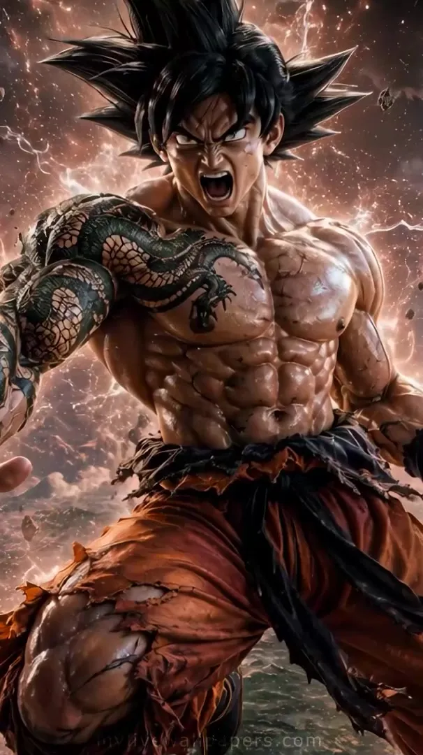 Goku con Tatuaje de Dragón