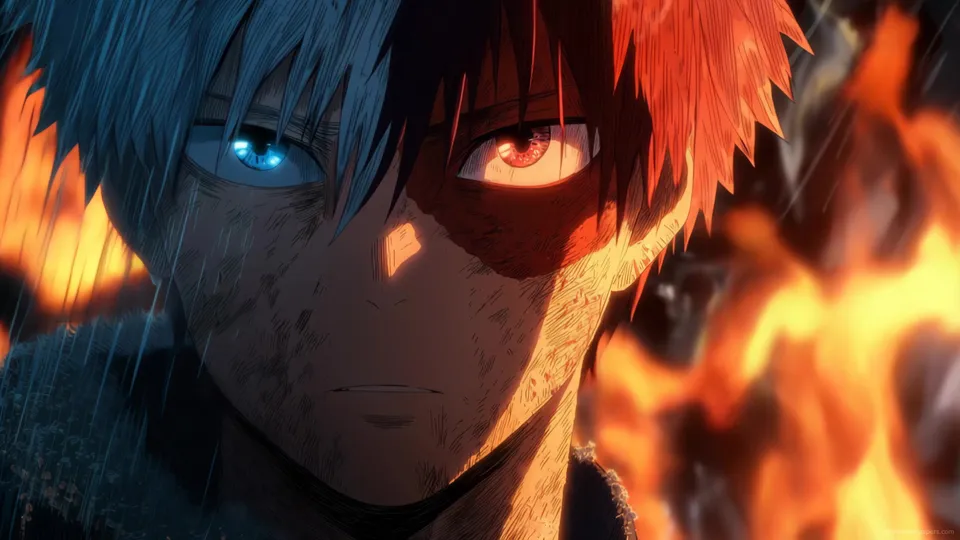 Shoto Todoroki Amidst Flames