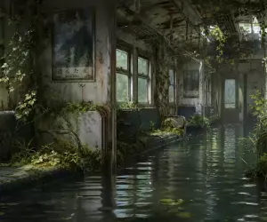 Tren Abandonado e Inundado
