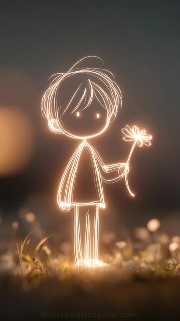 Chico de luz con flor