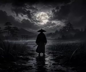 Samurái bajo la Luna Llena