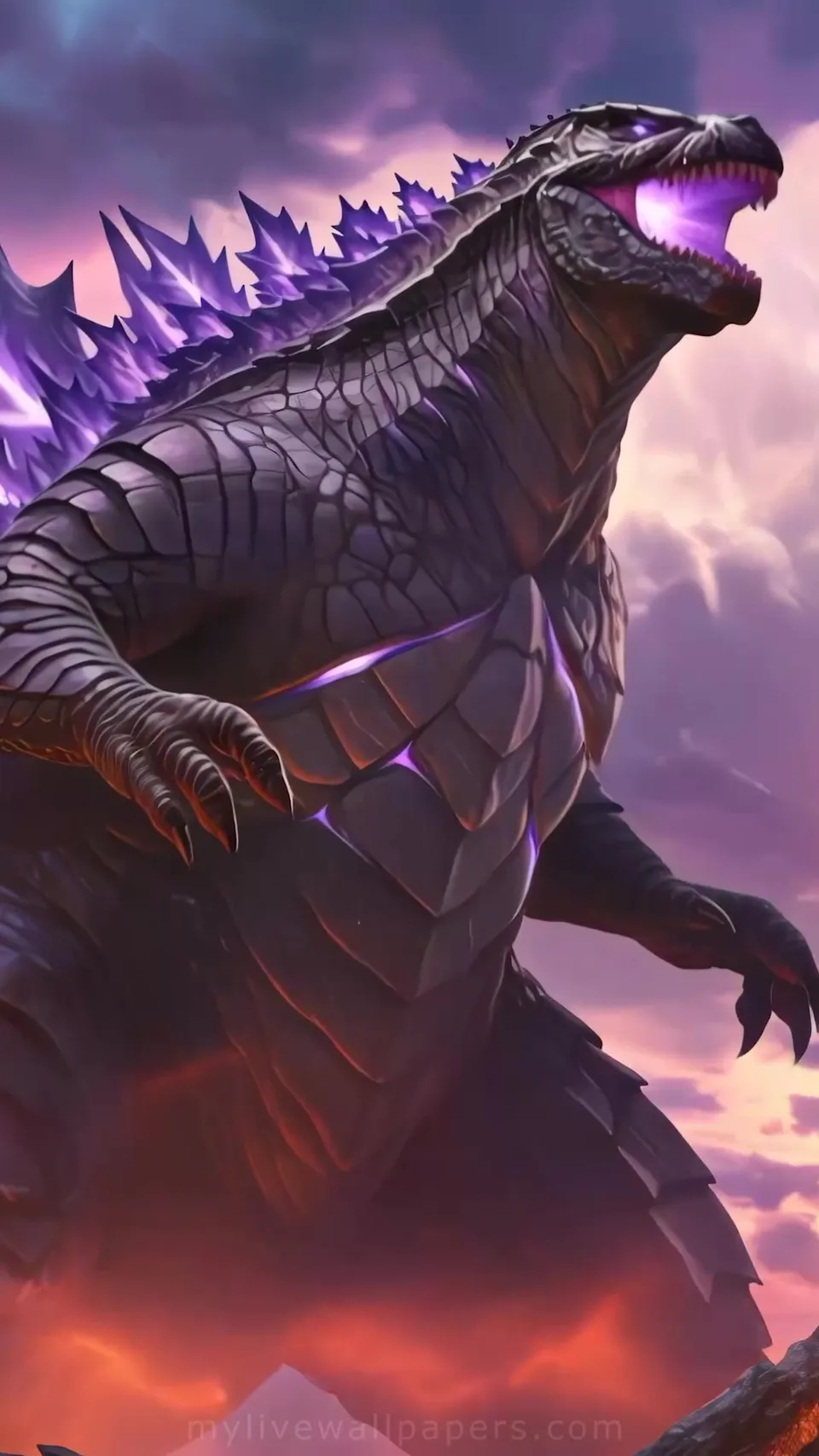Godzilla con Aletas Moradas