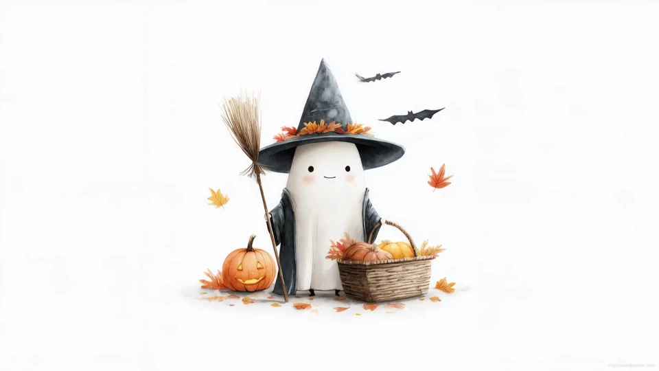 Happy Ghost with Bats