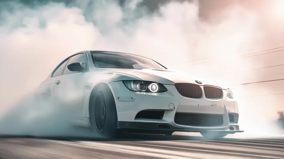 BMW blanco de alta velocidad