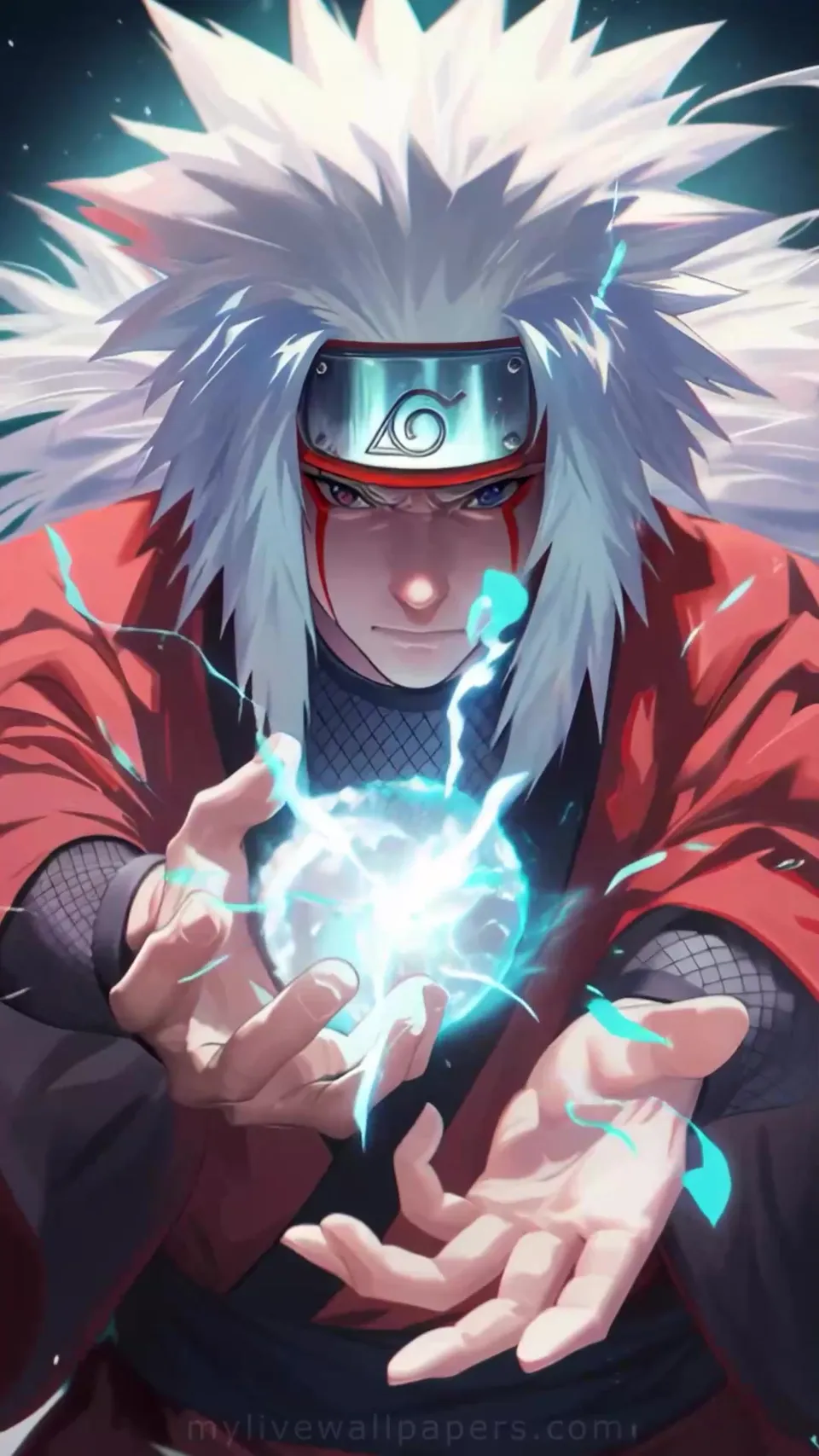 Jiraiya acumulando energía