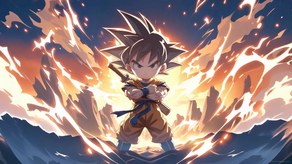 Goku Niño con Aura Intensa