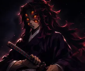 Kokushibo with six eyes and sword
