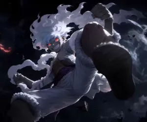 Monkey D. Luffy Gear 5 en acción