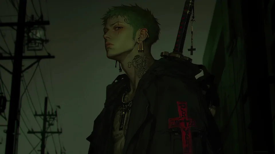 Roronoa Zoro Estilo Callejero con Tatuaje