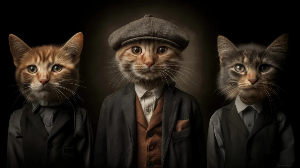 Vintage Gangster Style Cats