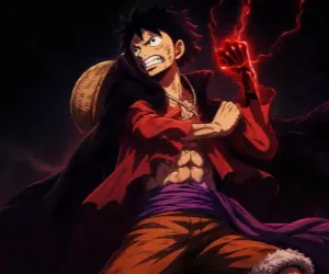 Monkey D. Luffy con Haki y Red Hawk