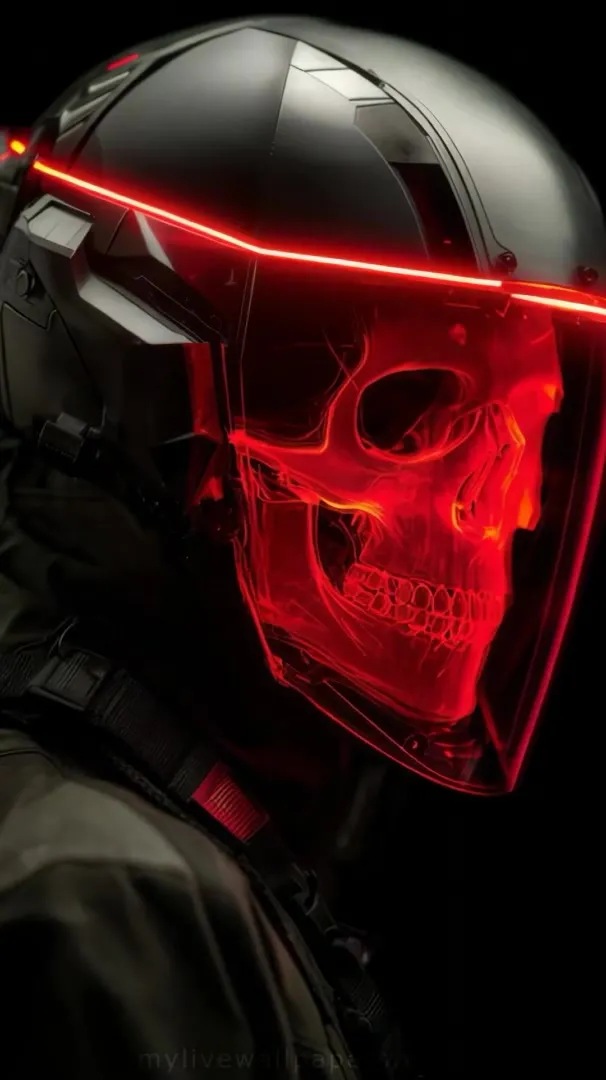 Casco Táctico con Visor de Calavera Roja