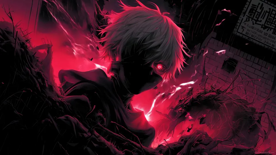 Ken Kaneki en Rojo Oscuro