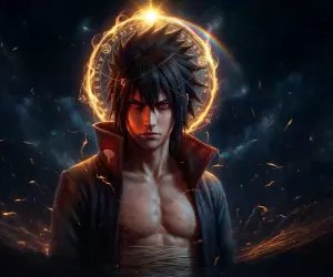 Sasuke Uchiha con Halo Celestial