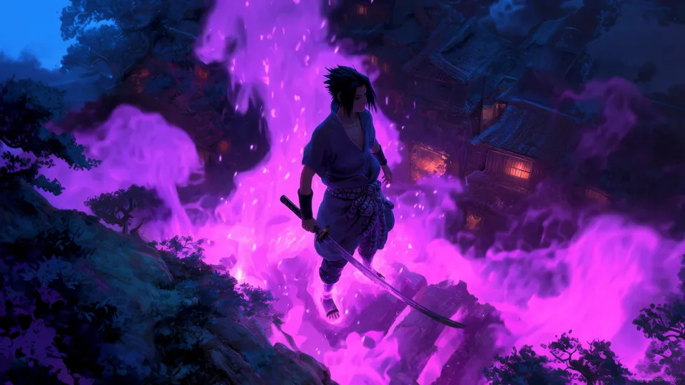 Sasuke Purple Flames