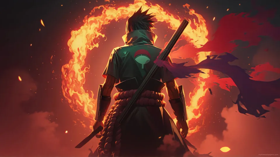 Sasuke Uchiha con Círculo de Fuego
