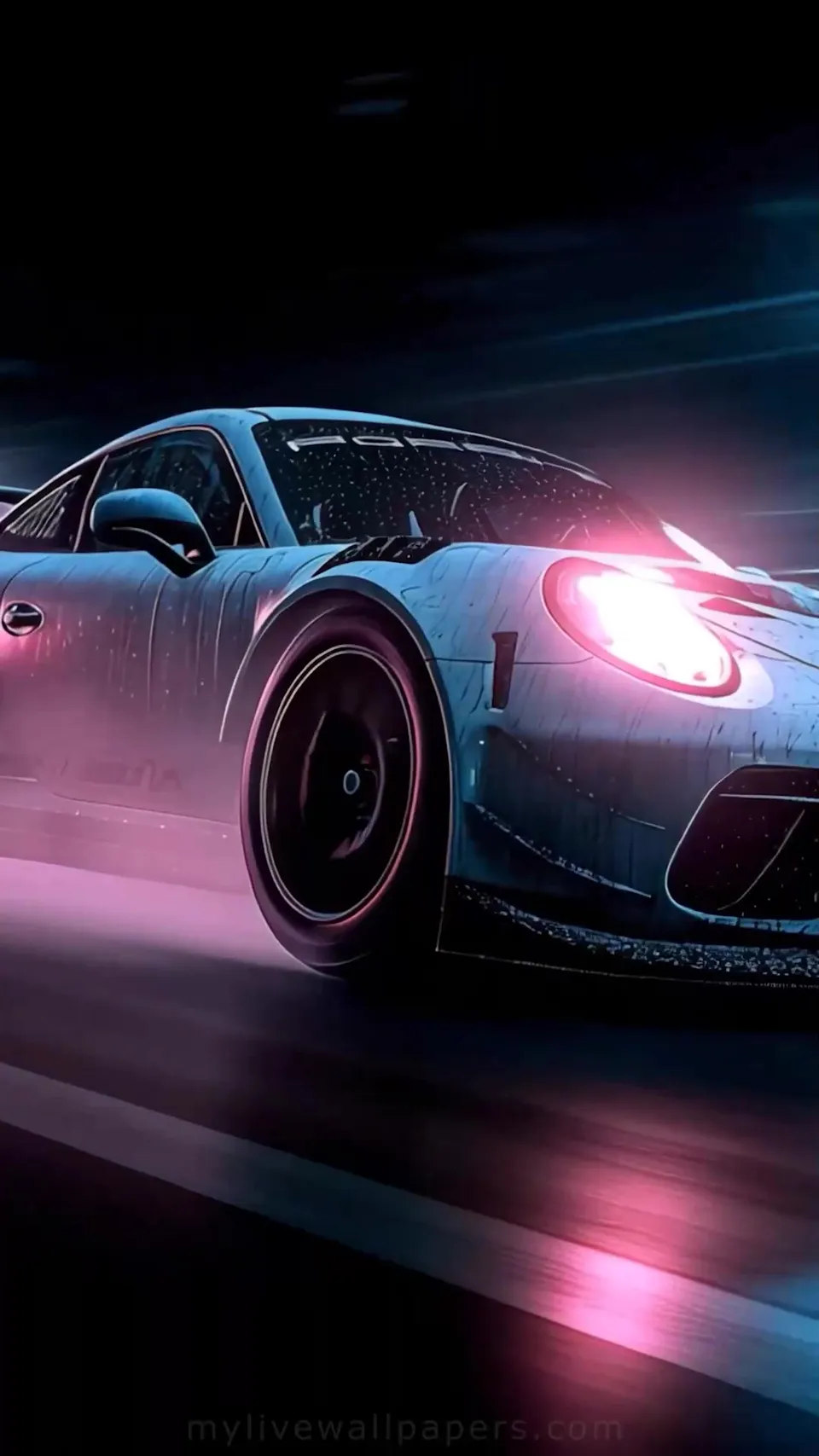 Porsche Blanco a Alta Velocidad