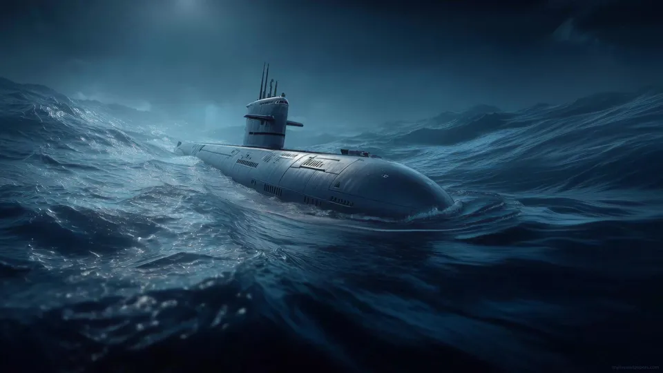 Submarino en altamar