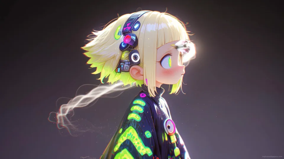 Cyber Girl with Rocket
