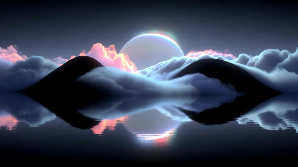 Reflejos de nubes tranquilas