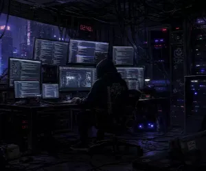 Hacker Ciberpunk en la Oscuridad