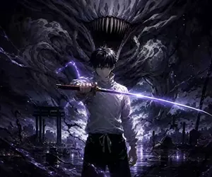 Yuta Okkotsu with Sword and Cursed Spirit from Jujutsu Kaisen