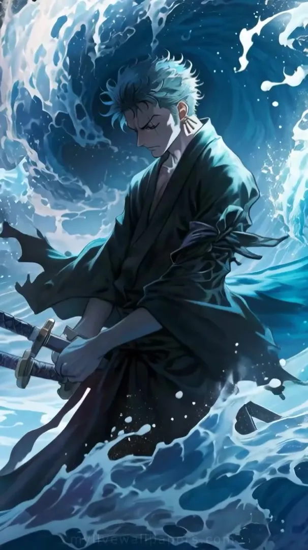 Zoro entre Olas del Océano