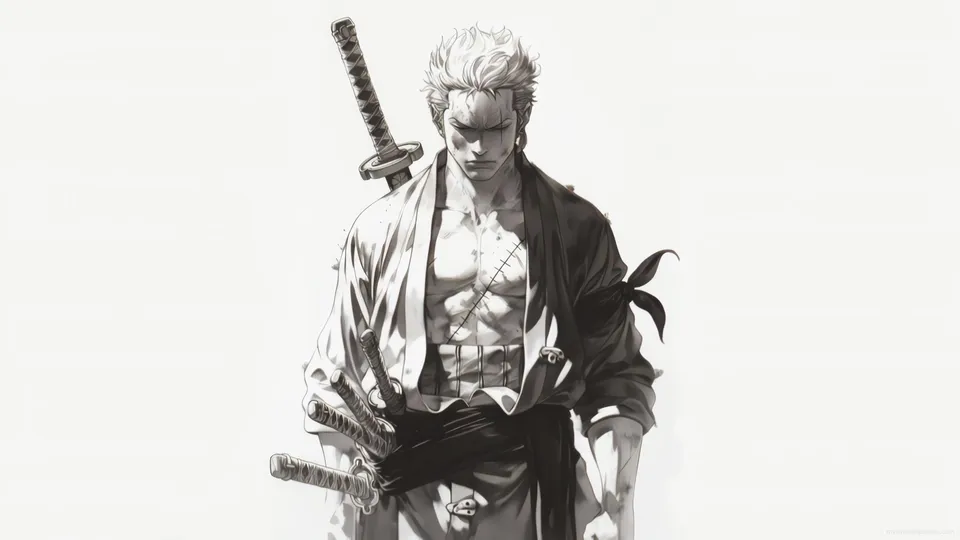 Boceto a lápiz de Zoro